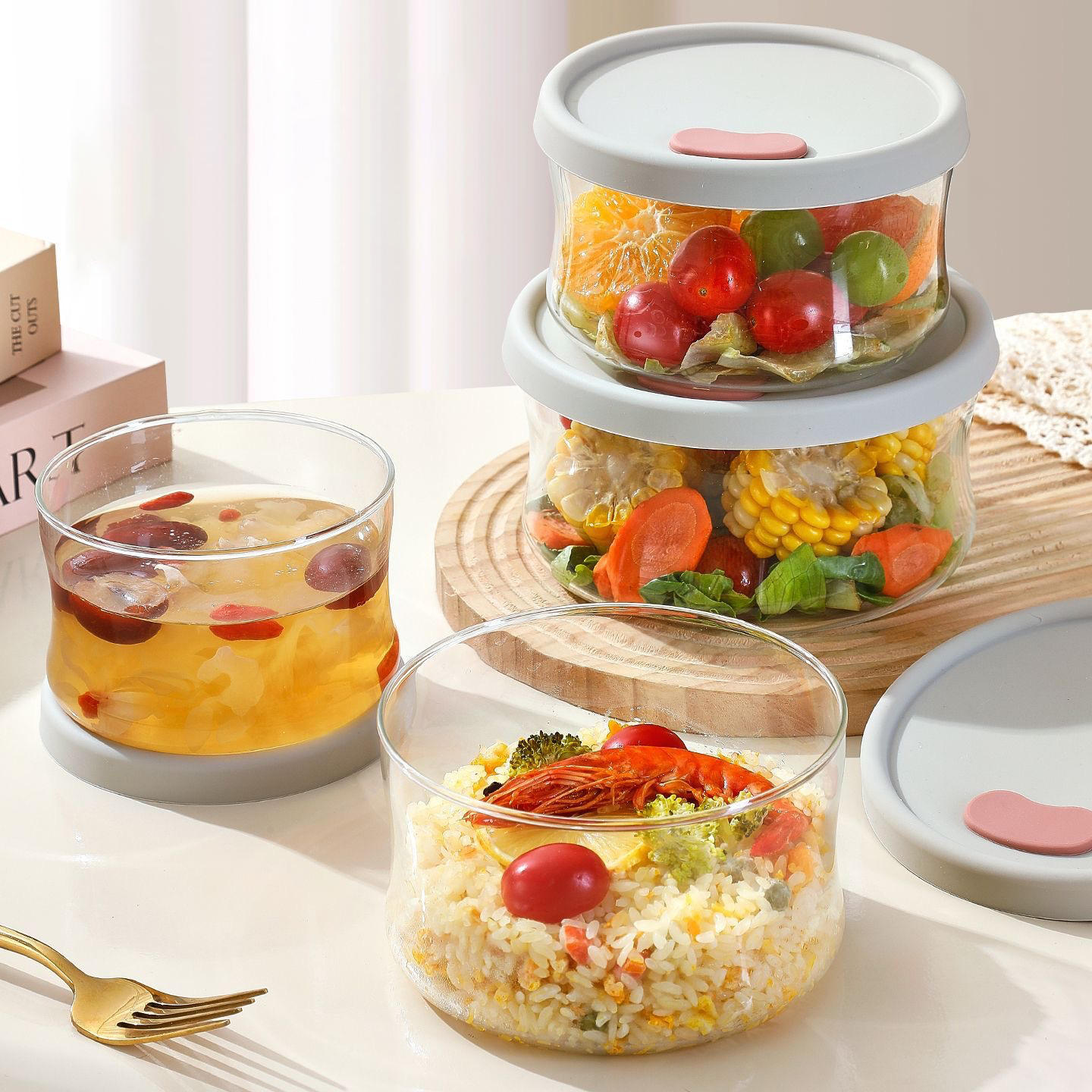 超輕密封玻璃飯盒