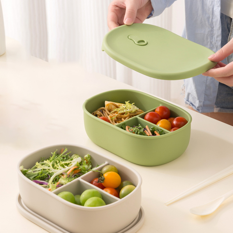 簡約矽膠分格飯盒
