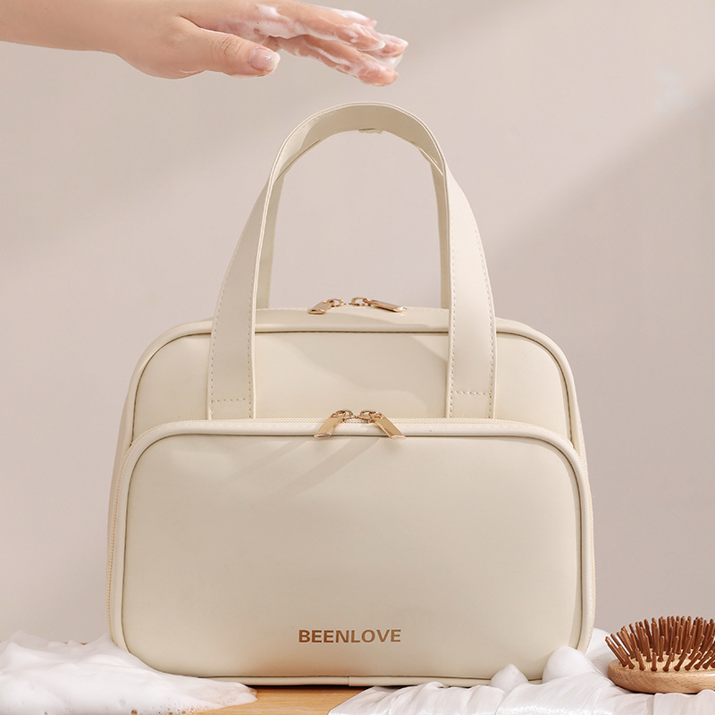 手提大容量夾層化妝包