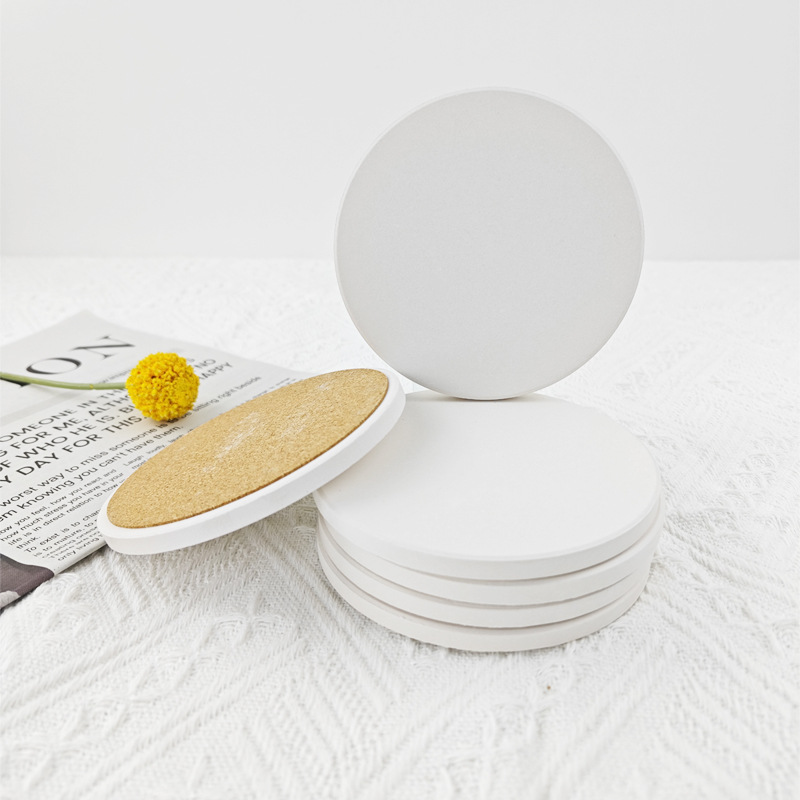 圓形純色硅藻土杯墊