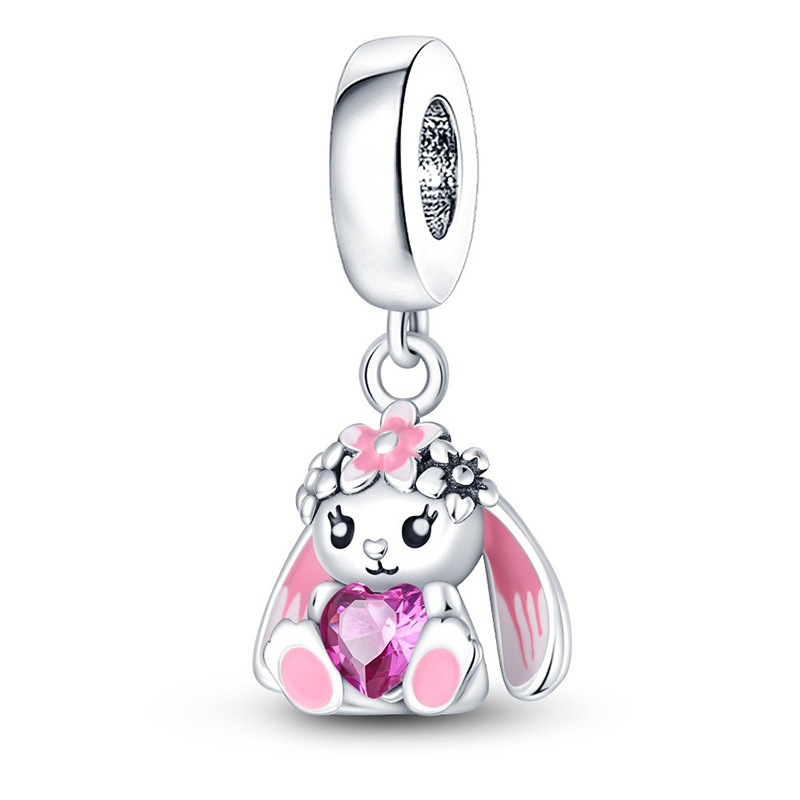 鋅合金鍍銀串珠鑰匙扣