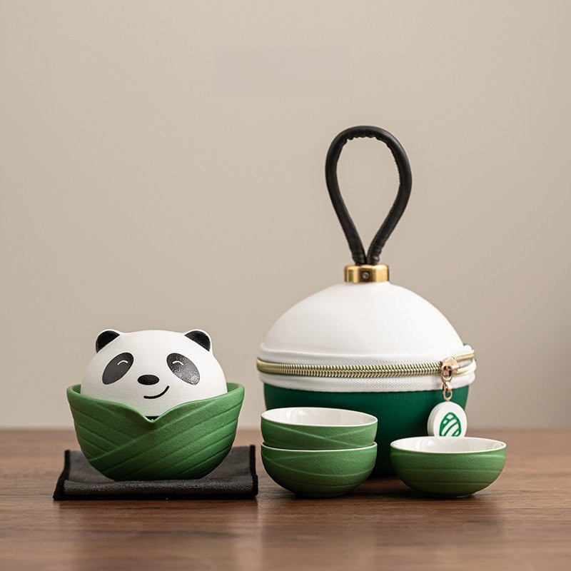 個性熊貓造型茶具套裝