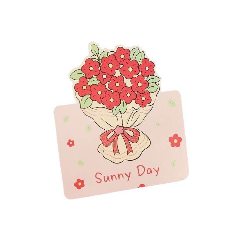 創意ins風立體花束祝福卡