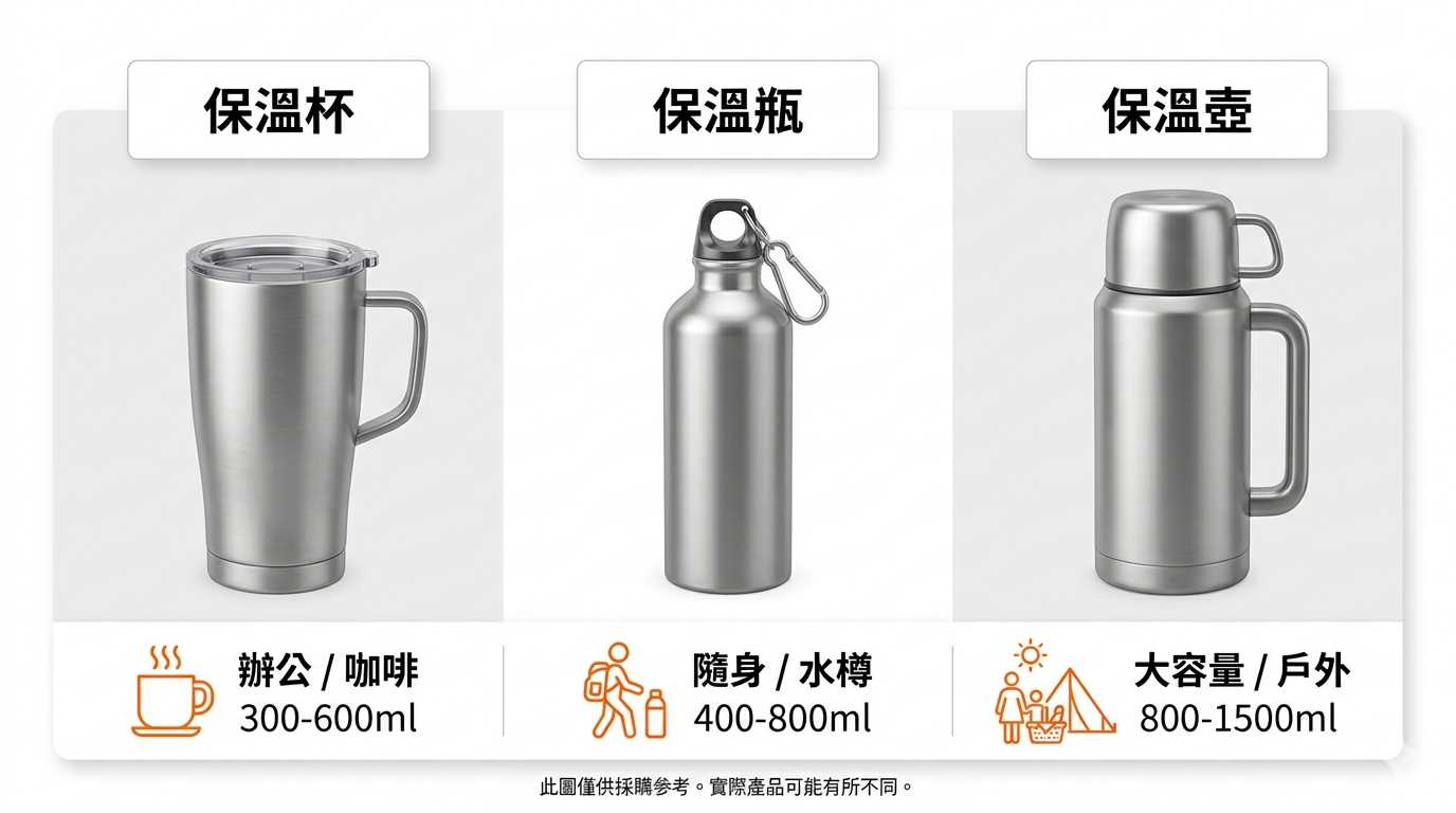 保溫杯保溫瓶保溫壺分別比較圖