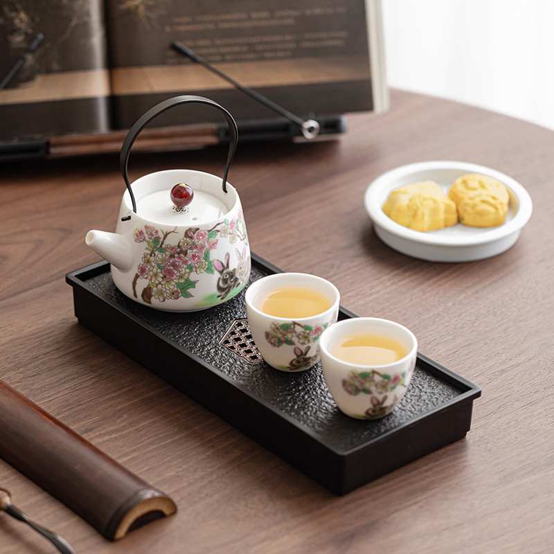 羊脂玉瓷旅行茶具套組
