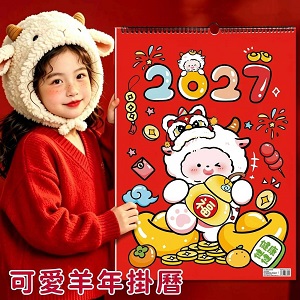 羊年卡通掛曆月曆