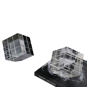 極簡幾何水晶魔方座檯擺件