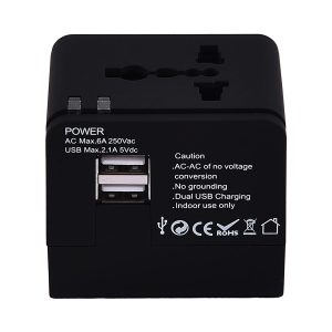 Double-ended universal travel plug