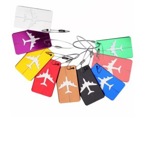 Brushed aluminium luggage tag