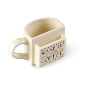 Biscuit-shaped ceramic mug