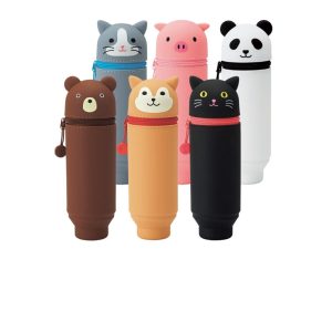 Silicone zippered pencil case