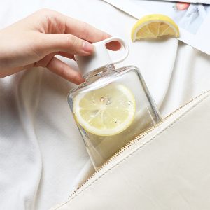 Long transparent water bottle
