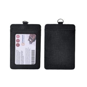 Black leather document holder