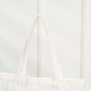 Smiley motif canvas bag