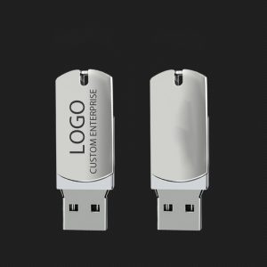 Metal keychain to rotate USB