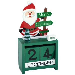 Wooden Christmas table calendar ornament