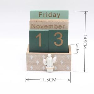 Wooden pedestal calendar ornament