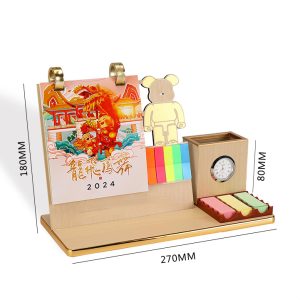 Desk calendar with note sticker holder