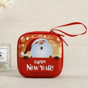 Christmas square cartoon coin purse