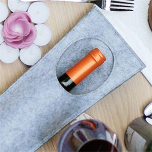 Christmas felt single-layer red wine tote bag