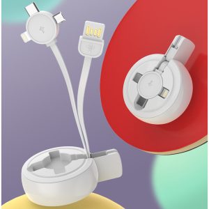 Round 3-in-1 telescopic data cable