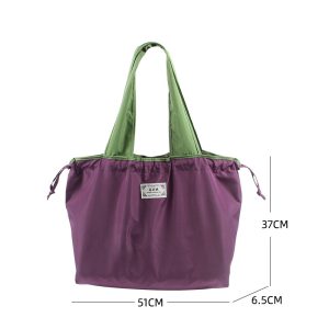 Drawstring nylon folding bag