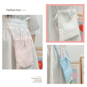 Portable mini crossbody canvas bag