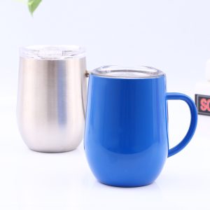 12oz handle egg-shaped thermos mug