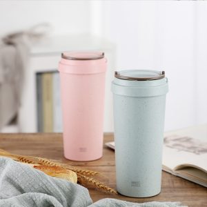 Eco-friendly double-walled wheat coffee cup