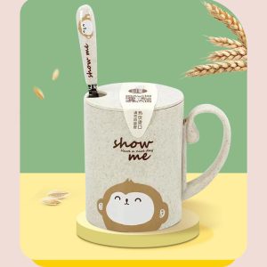 Cartoon coffee mug with lid