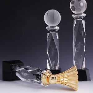Badminton Football Crystal Trophy