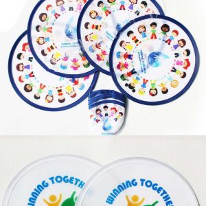 Circular folding advertising fan