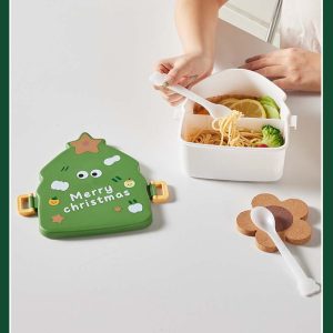 Christmas tree-shaped lunch box