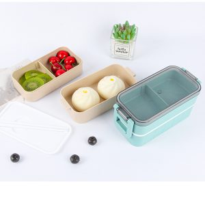 Wheat straw double-layer lunch box