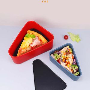 Silicone pizza-shaped lunch box