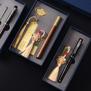 Bookmark wood grain pen gift box