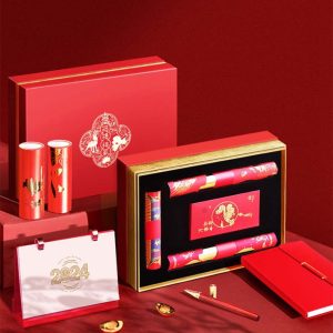 New Year's desk calendar couplet office double-layer gift box