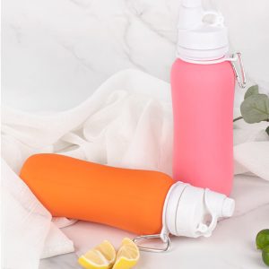 Extra-large capacity silicone folding sports water bottle