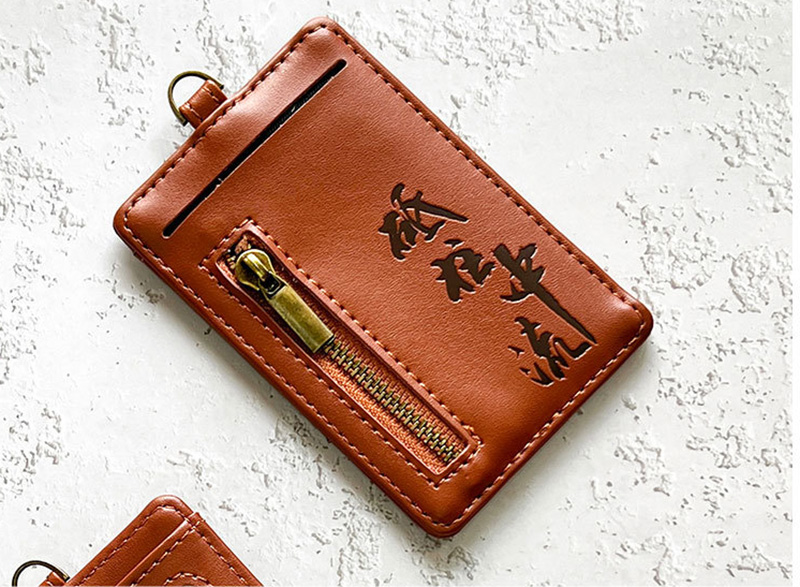 Zippered leather card cover
