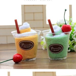 Towels in the shape of ice cream cups