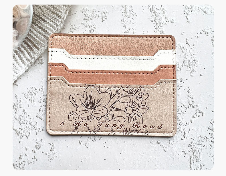 Color-matched multi-card position PU card holder