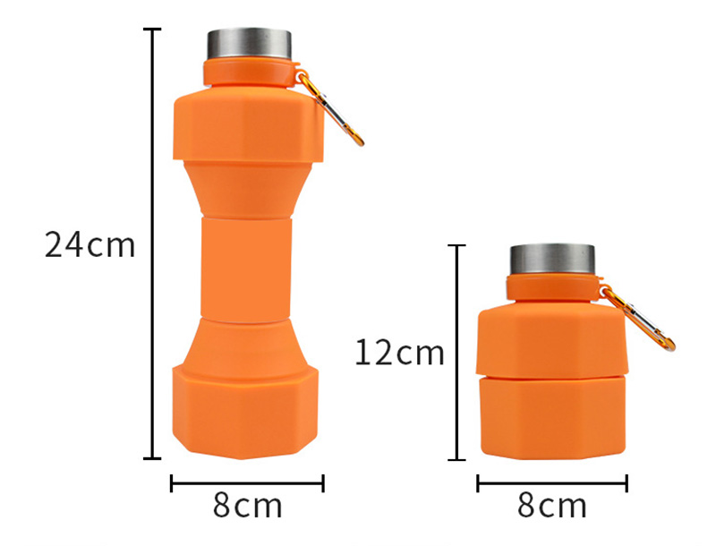 Large-capacity silicone folding sports water bottle