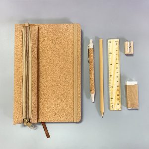 Cork strap stationery set