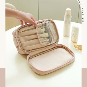 Cream toast makeup bag