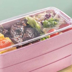 Wheat with cutlery multi-layer lunch box