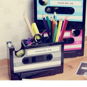 Vintage tape-shaped desktop storage pen holder