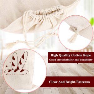Cotton and linen drawstring storage bag