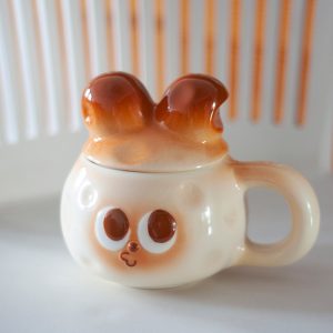 Cute rabbit-shaped ceramic mug