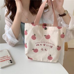 Cute peach canvas bag