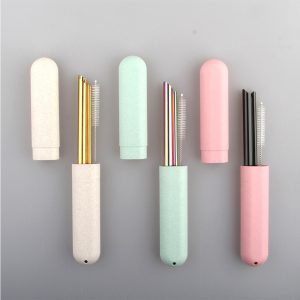 Wheat box portable drink tube set